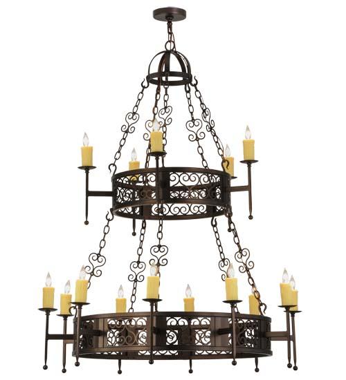 48&#34;W Toscano 15 LT Two Tier Chandelier