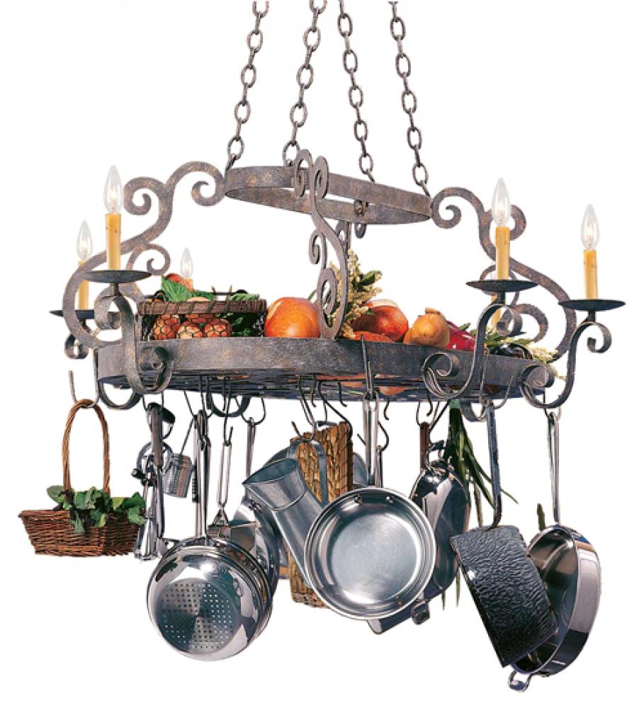 53&#34; Long Neo 6 Light Pot Rack