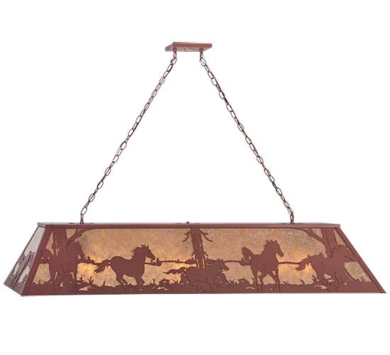 61&#34; Long Running Horses Oblong Pendant