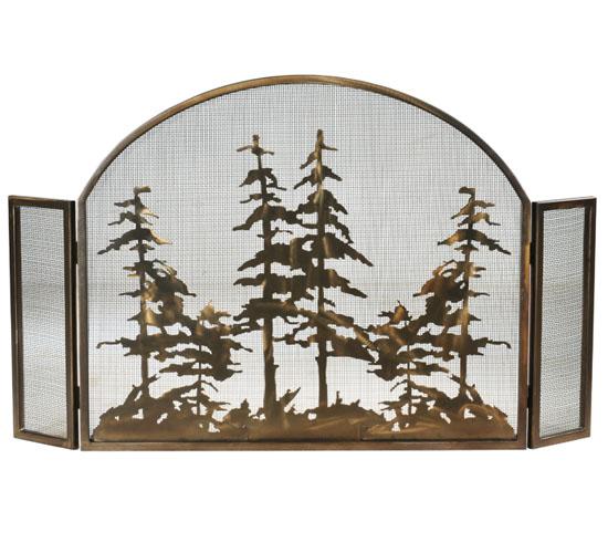 50&#34; Wide X 30&#34; High Tall Pines Arched Fireplace Screen