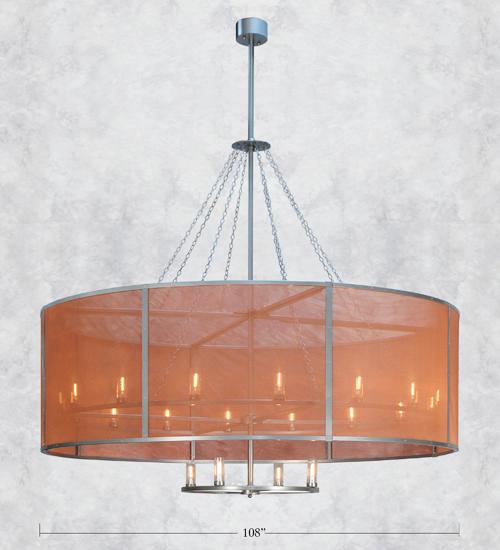 108&#34;W Cilindro Rame Chandelier