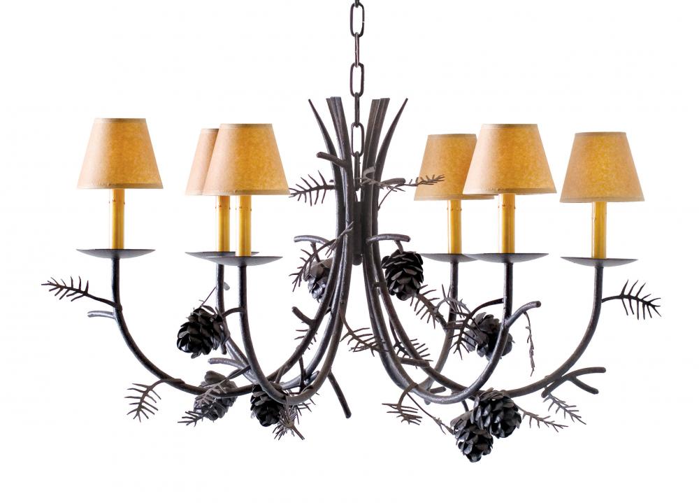 42&#34; Wide Pinecone 6 Light Chandelier