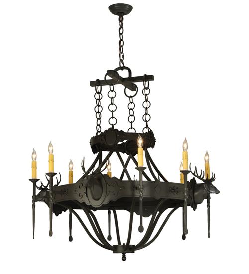 40&#34;W Stag 8 LT Chandelier