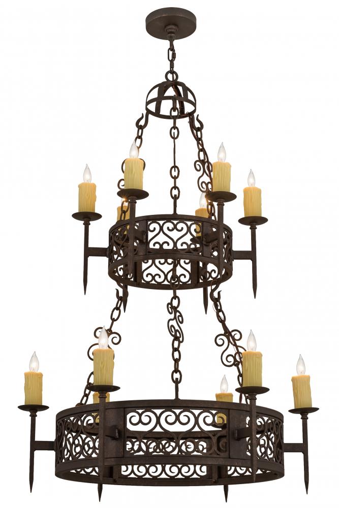 36&#34;W Toscano 12 LT Two Tier Chandelier