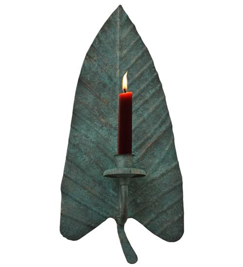 7&#34; Wide Arum Leaf Wall Mount Candle Holder