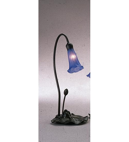 16&#34; High Blue Pond Lily Mini Lamp