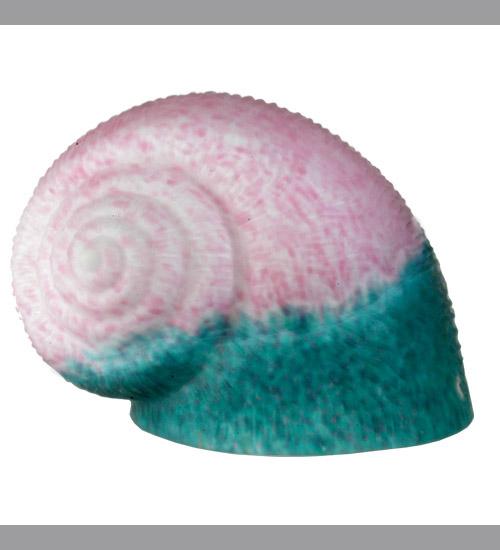 5&#34;W X 6&#34;L PINK/TEAL PATE-DE-VERRE SNAIL SHADE