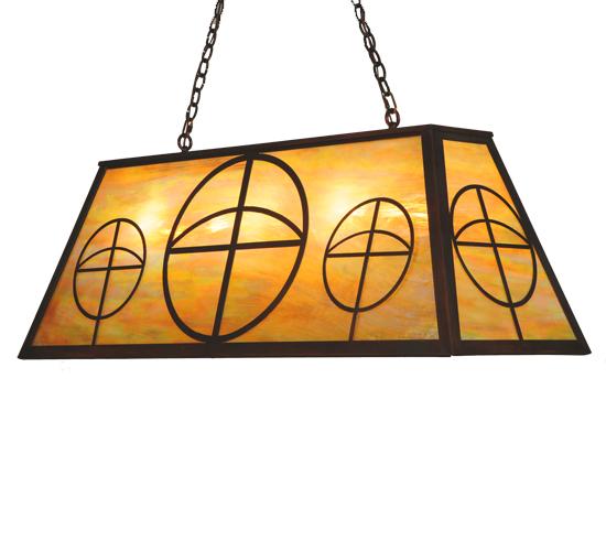 48&#34;L Circle Cross Oblong Pendant