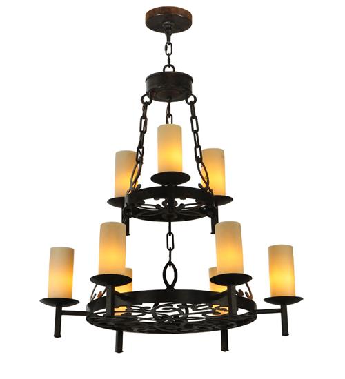 33&#34; Wide Newcastle 9 Light Two Tier Chandelier.