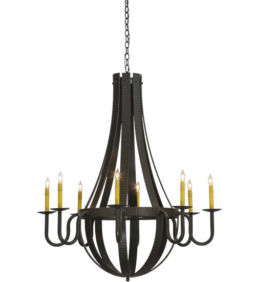 42&#34;W Barrel Stave Metallo 8 LT Chandelier