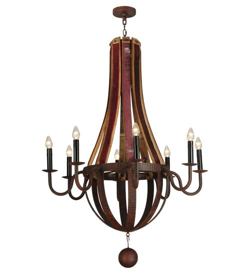 43&#34;W Barrel Stave Metallo 8 LT Chandelier