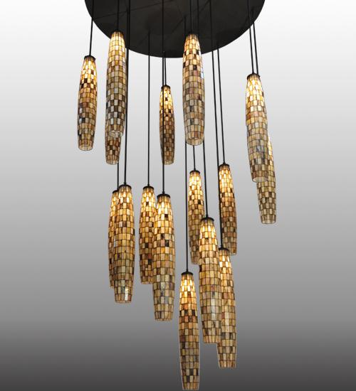 72&#34;W Checkers 16 LT Cascading Pendant