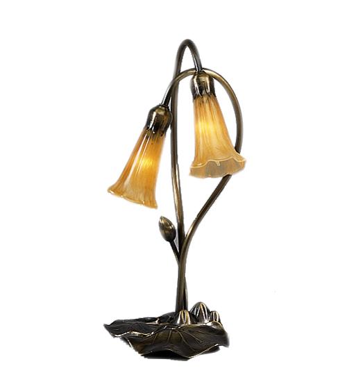 16&#34; High Amber Pond Lily 2 LT Accent Lamp