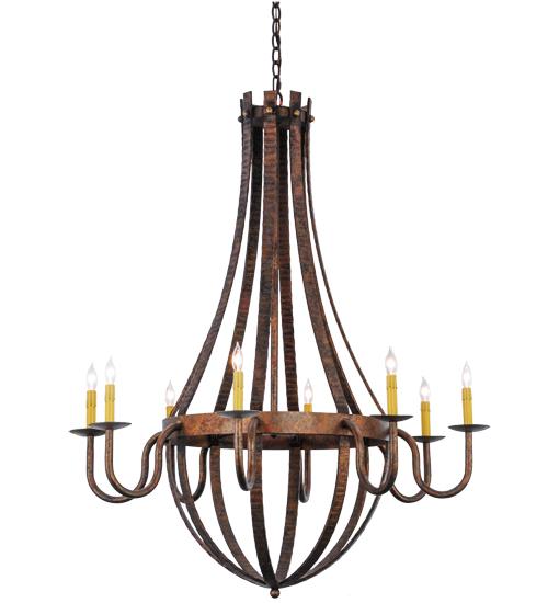 42&#34; Wide Barrel Stave Madera 8 LT Chandelier