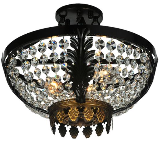 16&#34; Wide Chrisanne Crystal Flushmount