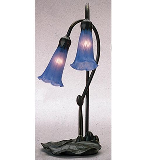 16&#34; High Blue Pond Lily 2 LT Accent Lamp