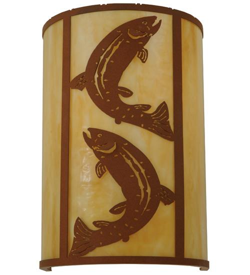 12&#34;W Leaping Trout Wall Sconce