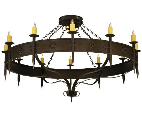 72&#34; Wide Warwick 12 LT W/Downlights Chandelier