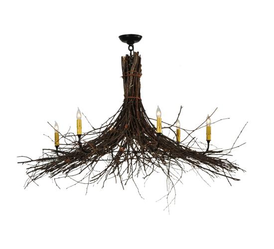 48&#34; Wide Twigs 6 LT Chandelier