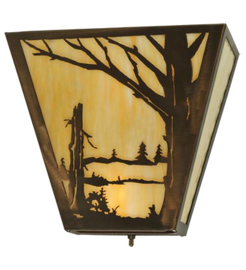 13&#34;W Quiet Pond Right Wall Sconce