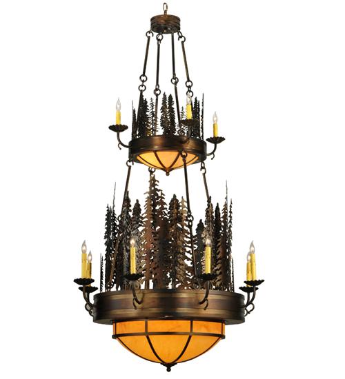 40&#34; Wide Walden Pine 14 Light Two Tier Chandelier