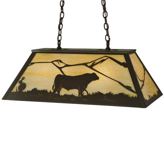 33&#34; Long Steer Oblong Pendant