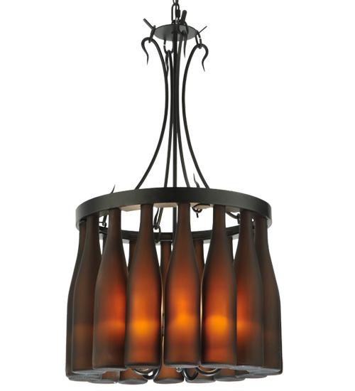 18&#34;W Tuscan Vineyard Villa 16 Wine Bottle Chandelier