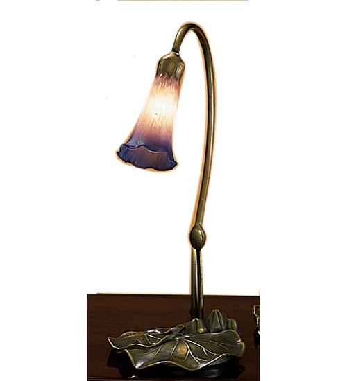 16&#34; High Pink/Blue Pond Lily Accent Lamp