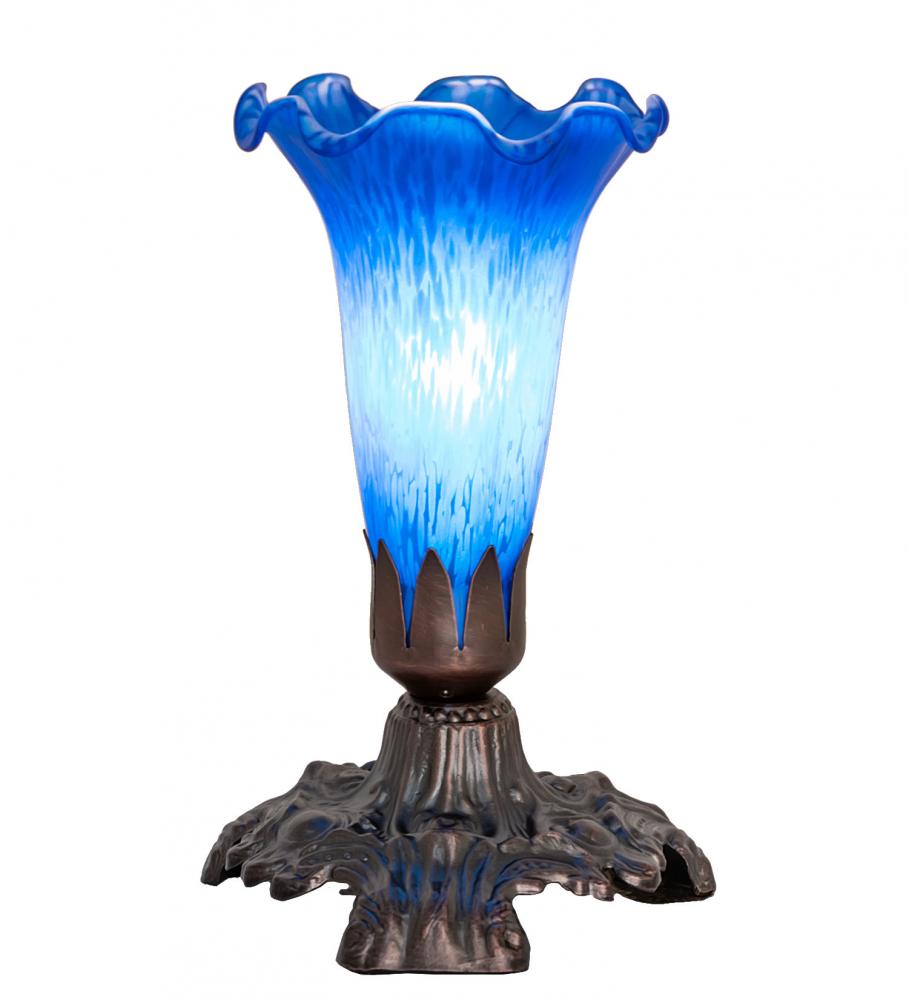 7&#34; High Blue Pond Lily Accent Lamp