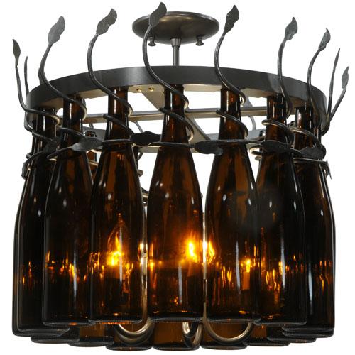 20&#34; Wide Tuscan Vineyard Estate 16 Wine Bottle Chandelier