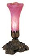 7&#34; High Cranberry Pond lily Victorian Mini Lamp