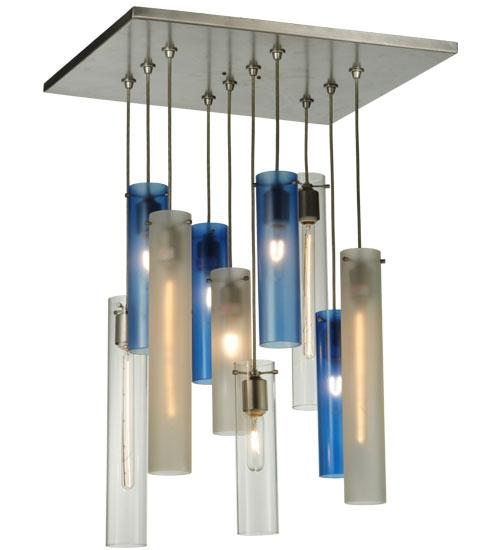 17&#34;Sq Cilindro 10 LT Cascading Pendant