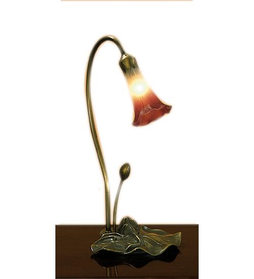 16&#34; High Pink/White Pond Lily Accent Lamp