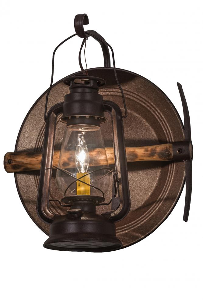 14.5&#34;W Miners Lantern Wall Sconce