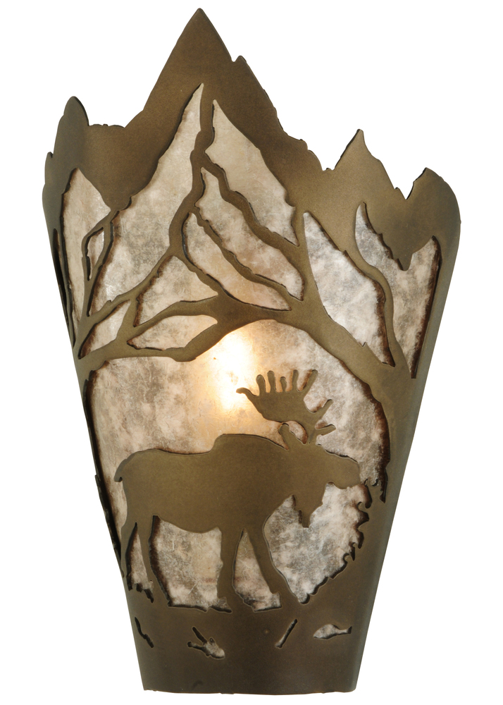 8&#34;W Moose at Dawn Right Wall Sconce