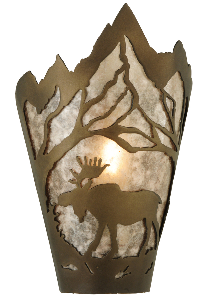 8&#34;W Moose at Dawn Left Wall Sconce