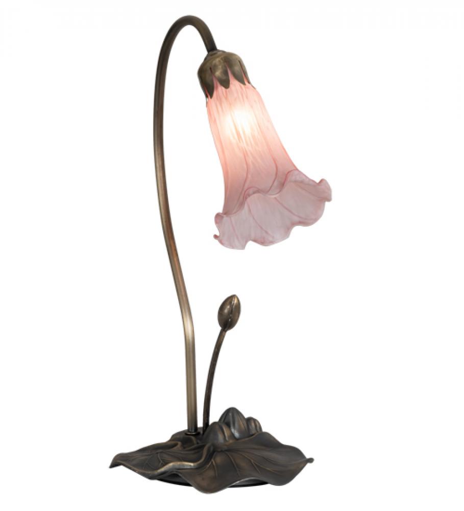 16&#34; High Pink Tiffany Pond Lily Accent Lamp