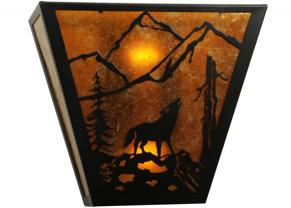 13&#34; Wide Wolf on the Loose Wall Sconce