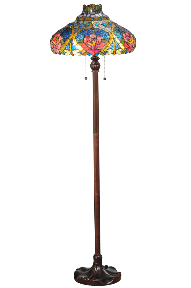 60&#34;H Dragonfly Rose Floor Lamp