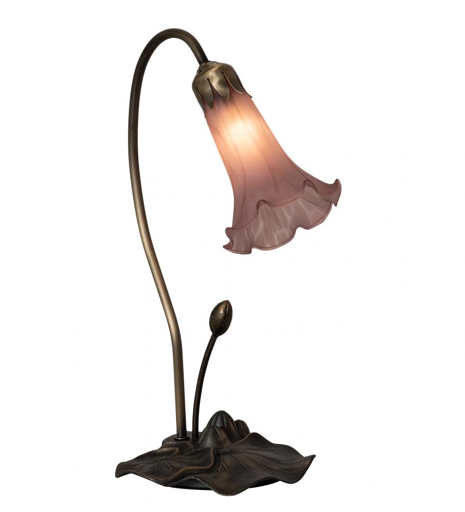 16&#34; High Lavender Tiffany Pond Lily Accent Lamp