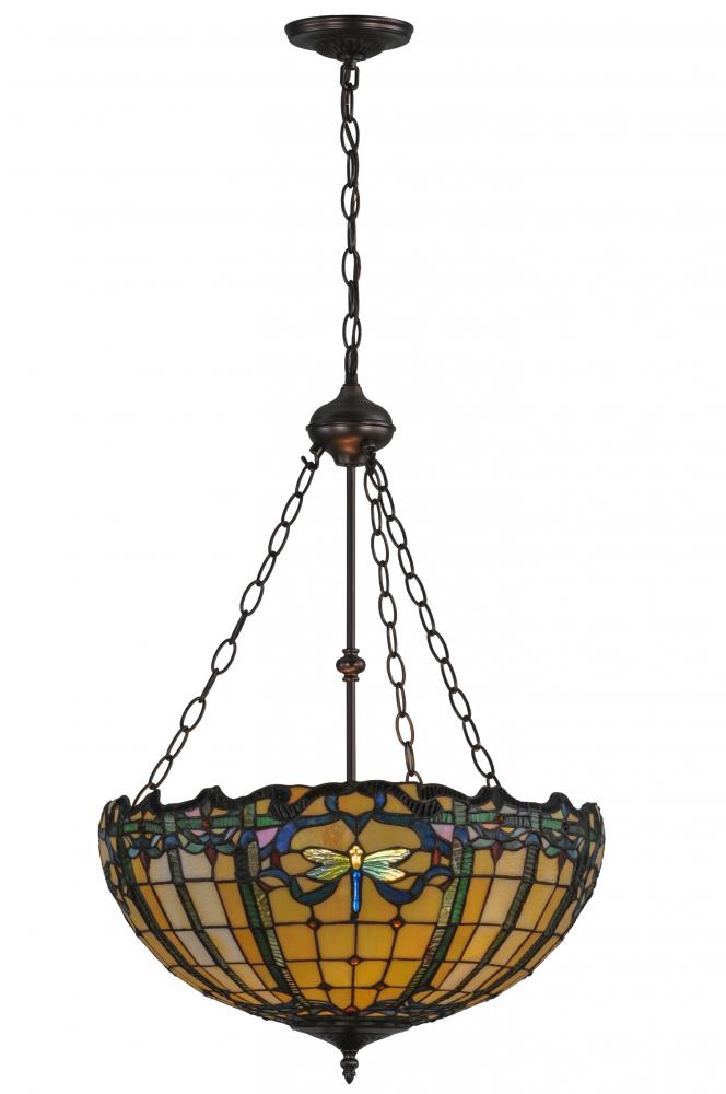 20&#34;W Dragonfly Trellis Inverted Pendant