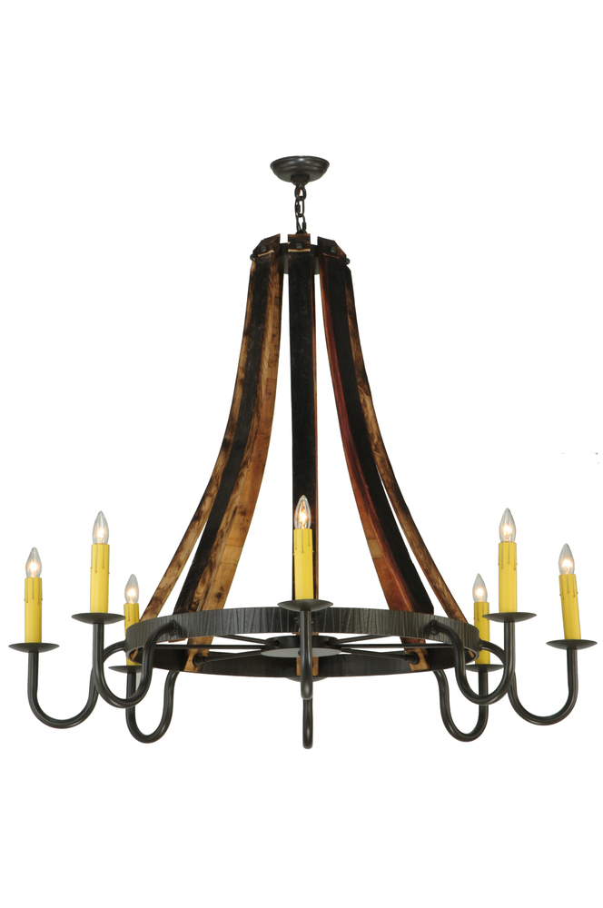 48&#34;W Barrel Stave Madera 8 LT Chandelier