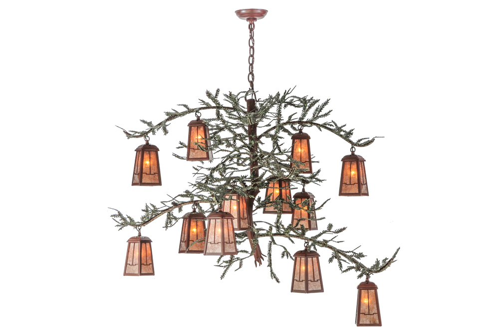 52&#34;W Pine Branch Valley View 12 LT Chandelier