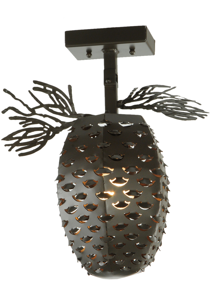 13&#34; Wide Stoneycreek Pinecone Semi-Flushmount