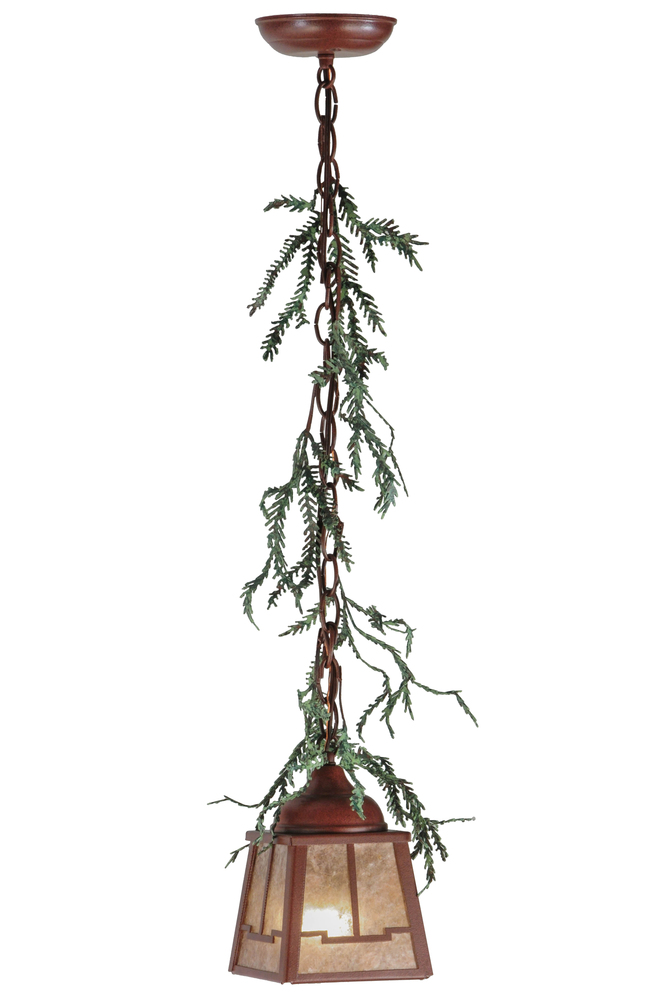 5.5&#34;Sq Pine Branch Valley View LED Mini Pendant