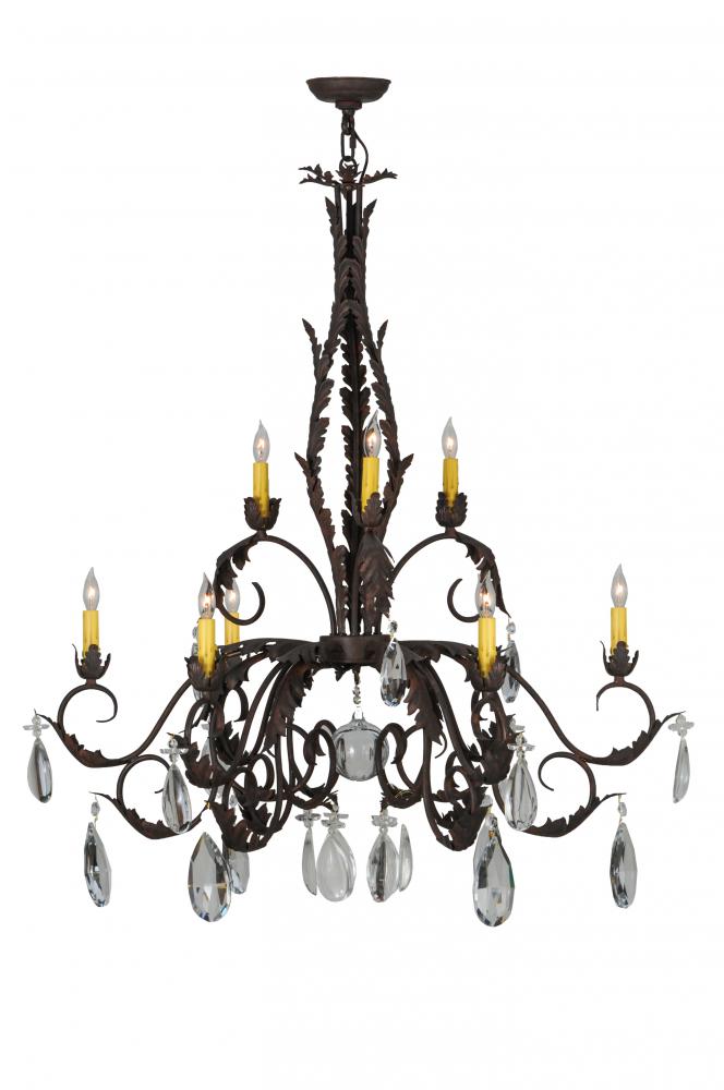 38.5&#34; Wide New Country French 9 Light Chandelier