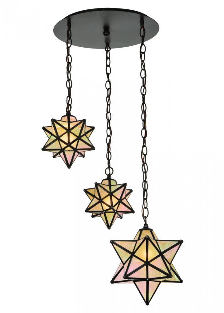 21&#34;W Moravian Star 3 LT Cascading Pendant