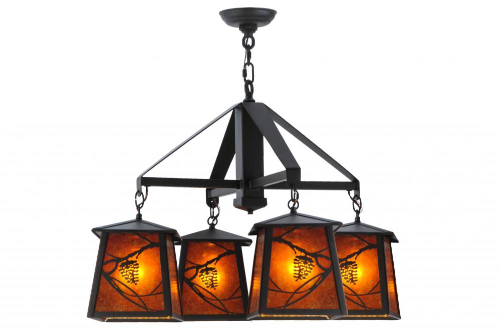 28&#34;W Whispering Pines 4 LT Chandelier