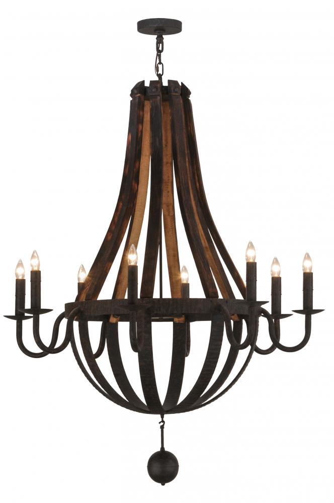 45&#34;W Barrel Stave Madera 8 LT Chandelier