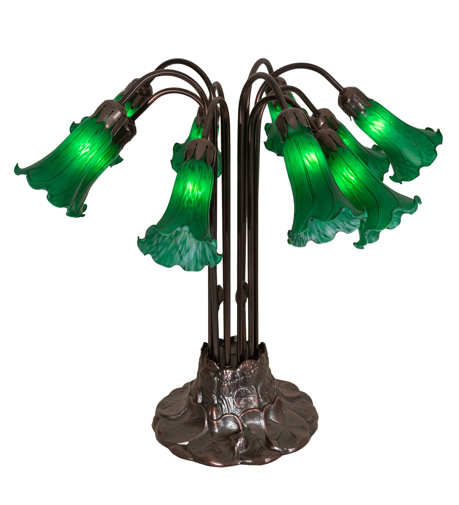 22&#34;H Green Pond Lily 10 LT Table Lamp